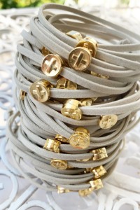 Christening martyrika for  boy or girl ,  bracelets  made of suade cord with gold cross