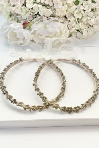 Handmade wedding wreaths with olive leaves