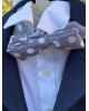 Baptism set for boy with grey polka dot bow-tie Christening clothes