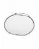 Round  mirror tray with  metal  details in the handles  Trays