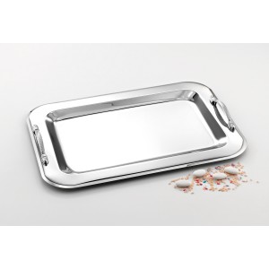 Rectangle inox tray with relief details