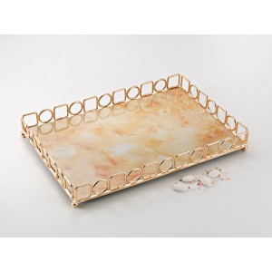 Rectangle  tray with marble effect