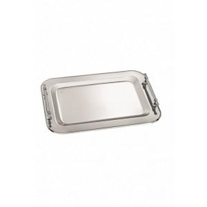 Rectangle inox tray with elegant details in the handles
