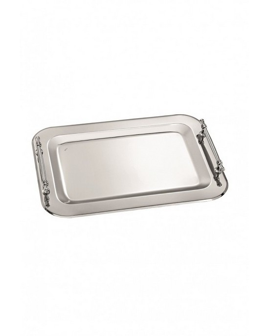 Rectangle inox tray with elegant details in the handles  Trays