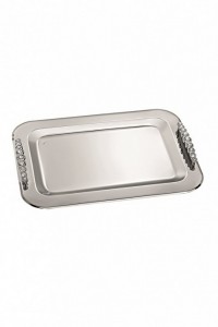 Rectangle inox tray with crystal details
