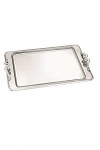 Rectangle inox tray with special design in the handles