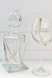 Σετ κρυστάλλινη καράφα & ποτήρι με σχέδιο από ασήμι 925