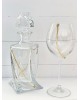 Crystal set, carafe & glass with silver  925 and gold  details Carafes