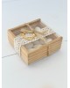 Wedding favor wooden box with gold wreath Favors
