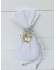 Μπομπονιέρα γάμου πουγκί με διαμάντι σε χρυσό μεταλλικό γεωμετρικό σχήμα Μπομπονιέρες