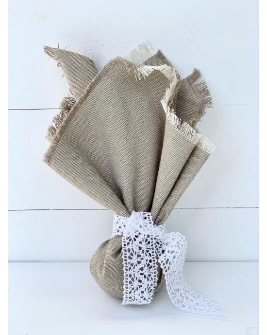 Wedding favor in beige with lace Favors