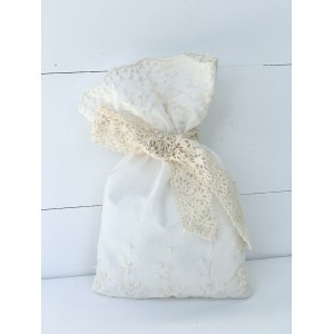 WEDDING FAVOR  IVORY EMBROIDERED POUCH