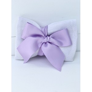 Wedding favor fabric envelope with lilac gross ribbon