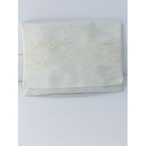 Wedding favor silk fabric envelope with lace