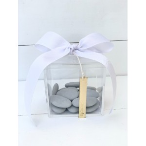 Wedding  favor plexi glass box with wish label 