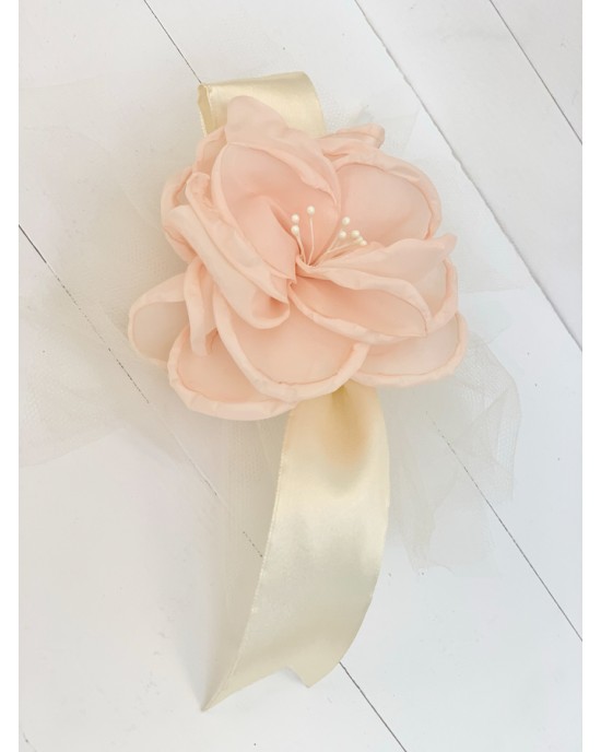 Μπομπονιέρες Γάμου - Μπομπονιέρα γάμου με χειροποίητο λουλούδι παιώνια Μπομπονιέρες
