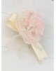 Μπομπονιέρες Γάμου - Μπομπονιέρα γάμου τούλι με χειροποίητο λουλούδι παιώνια από δαντέλα Μπομπονιέρες