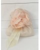 Μπομπονιέρες Γάμου - Μπομπονιέρα γάμου μαντίλι-πουγκί με χειροποίητο λουλούδι παιώνια Μπομπονιέρες