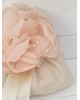 Μπομπονιέρες Γάμου - Μπομπονιέρα γάμου μαντίλι-πουγκί με χειροποίητο λουλούδι παιώνια Μπομπονιέρες