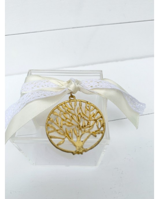 Μπομπονιέρες Γάμου - Μπομπονιέρα γάμου κουτί plexi glass με δέντρο ευχών Μπομπονιέρες