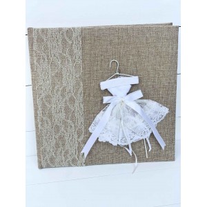 Wish book with beige fabric and wedding dress