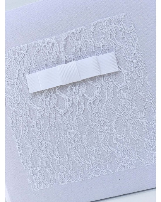 Wish book white linen with lace Wish books